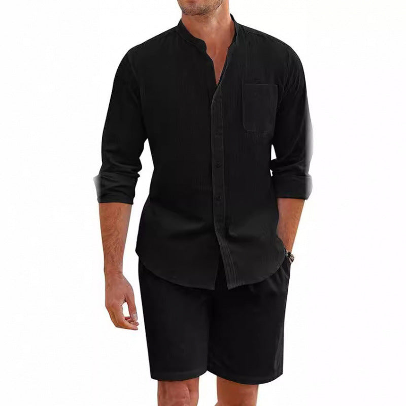 Light linen shirt for men with matching shorts Lune London