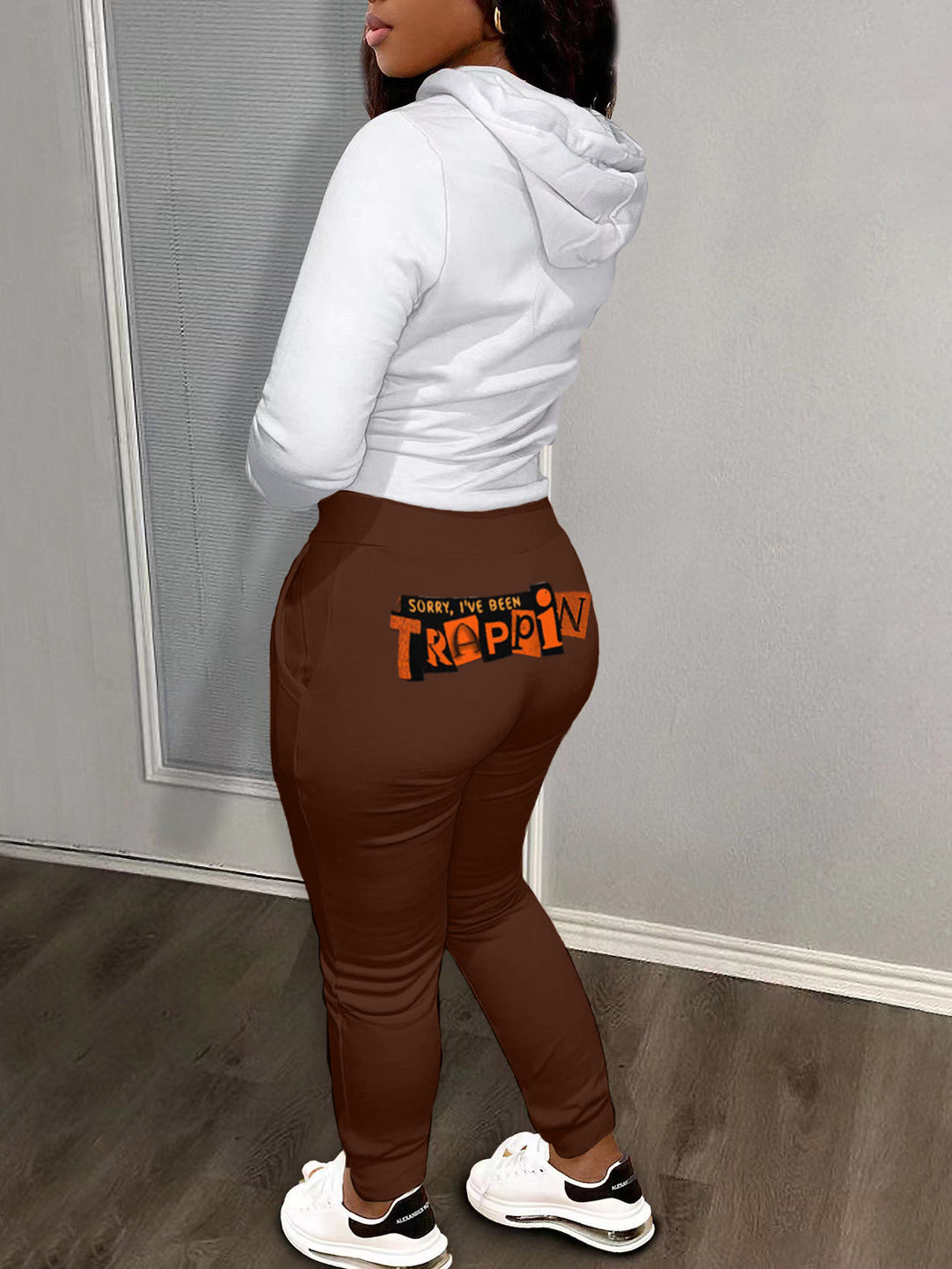 Women's hoodie and jogger pants set with creative graphic print Lune London