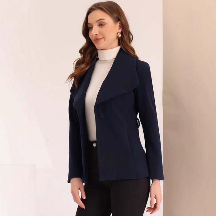 Lune London asymmetric collar fashion transition jacket for women