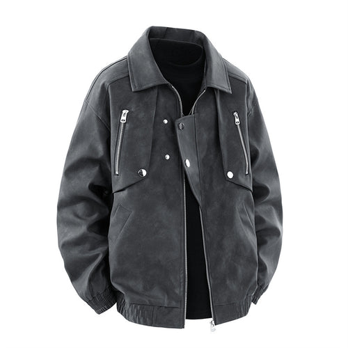Trendy men's jacket with multifunctional zip pockets and elastic cuffs Lune London