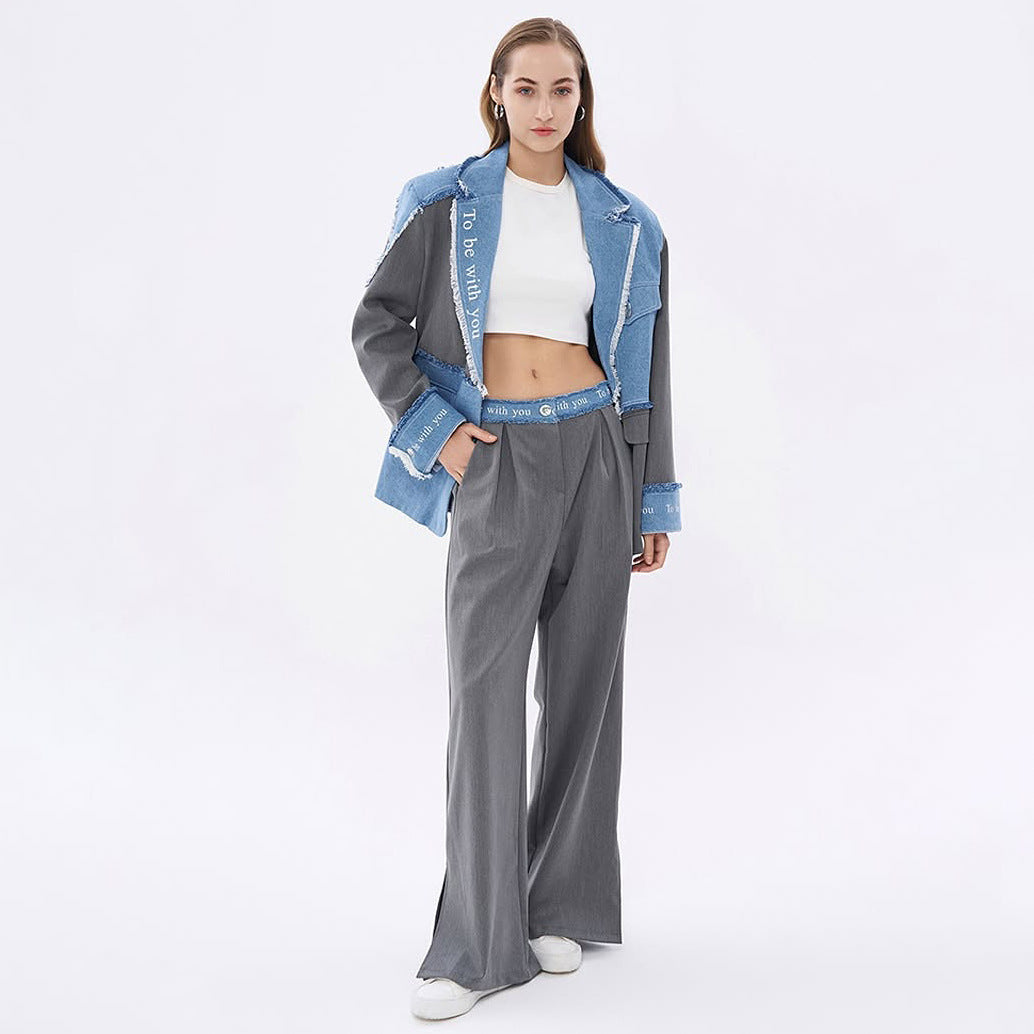 Elegant blazer for women with casual denim accents and stylish details Lune London