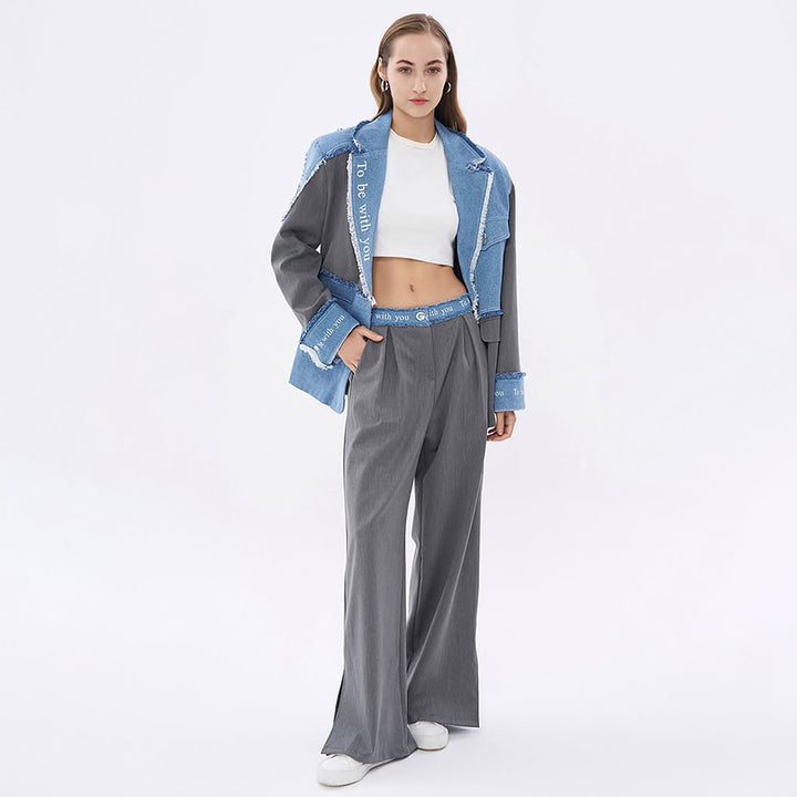 Elegant blazer for women with casual denim accents and stylish details Lune London