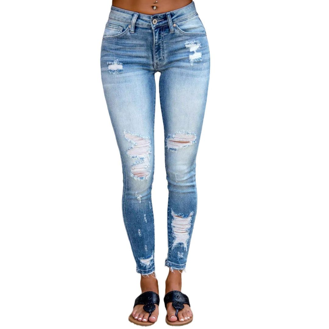 Jeans skinny pour femmes avec détails déchirés modernes Chic & Stil