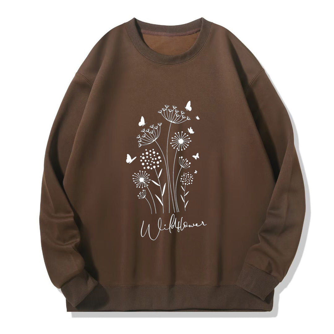 Sweat à capuche pour femmes avec imprimé fleurs sauvages et doublure intérieure confortable Chic & Stil