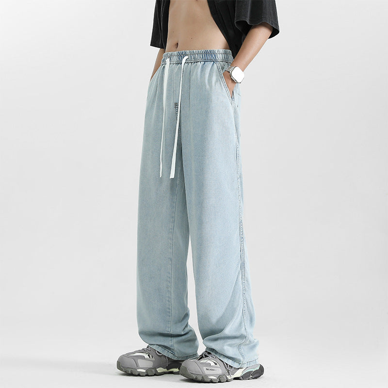 Women's jeans trousers, wide with elastic waistband Lune London