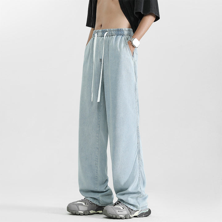 Women's jeans trousers, wide with elastic waistband Lune London