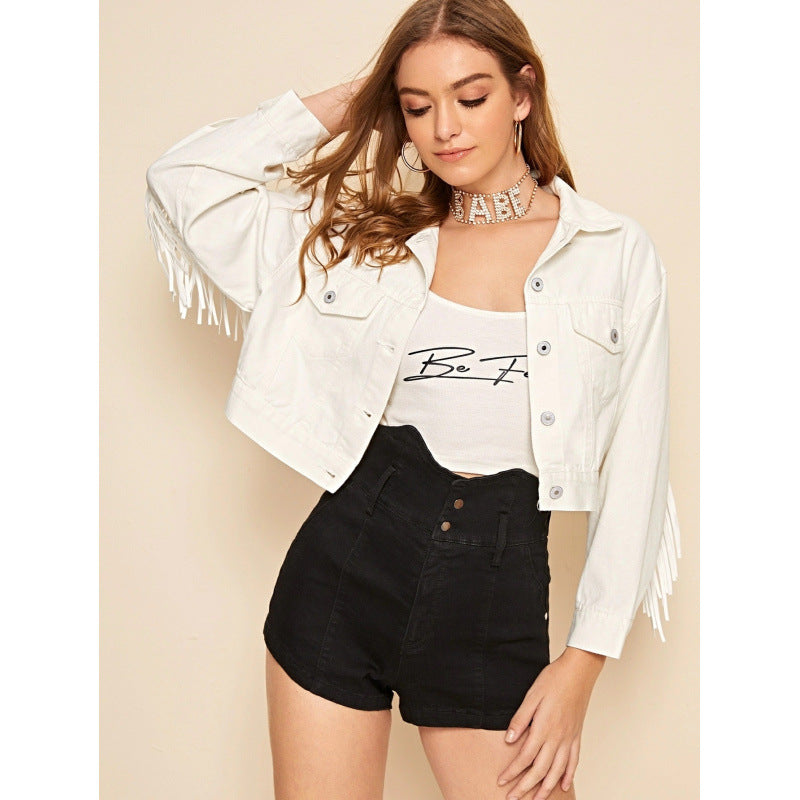 Ladies  
Short fringed jacket with trendy design and casual fit Lune London