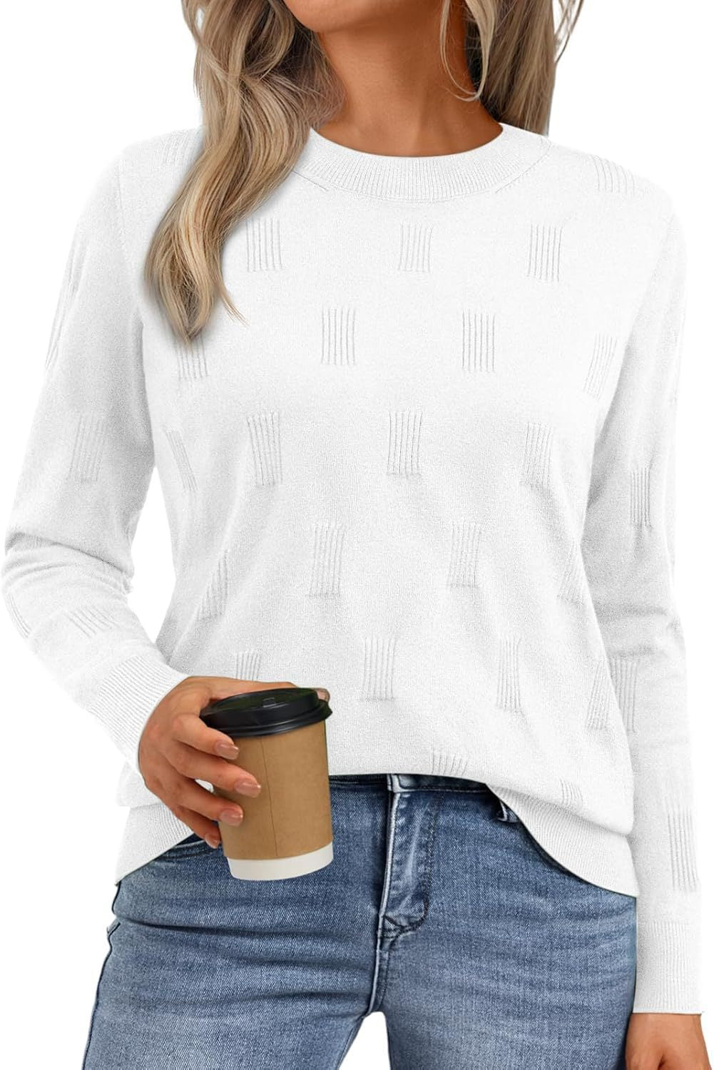 Ladies Elegant Knit Sweater with Structured Pattern Lune London