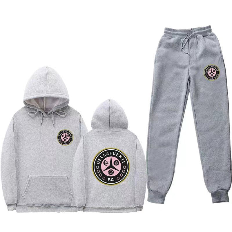 Women's comfortable leisure lounge suit with kangaroo pocket and modern logo Lune London