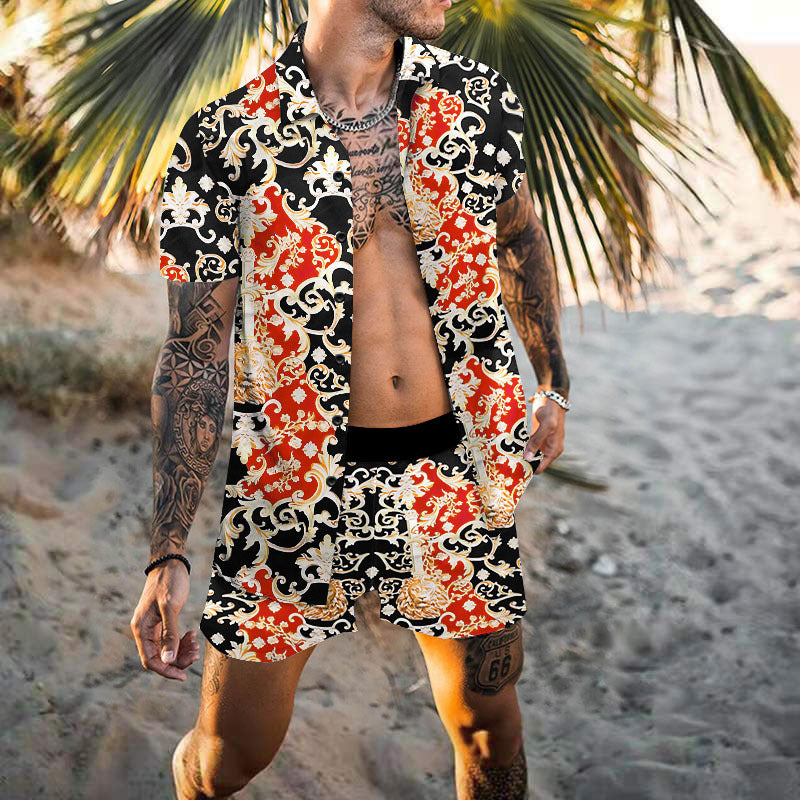 Men's stylish short-sleeve patterned beach outfit Lune London
