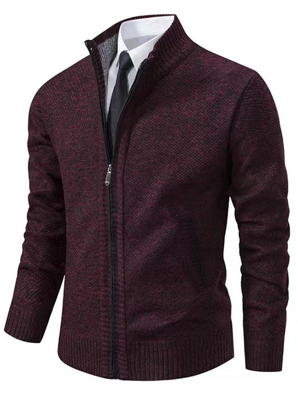 Men's knit jacket with high collar and full zip Lune London