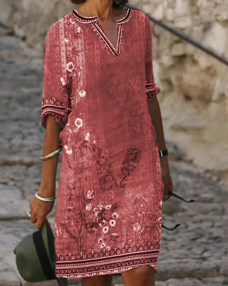 Airy summer dress for women with floral design Lune London
