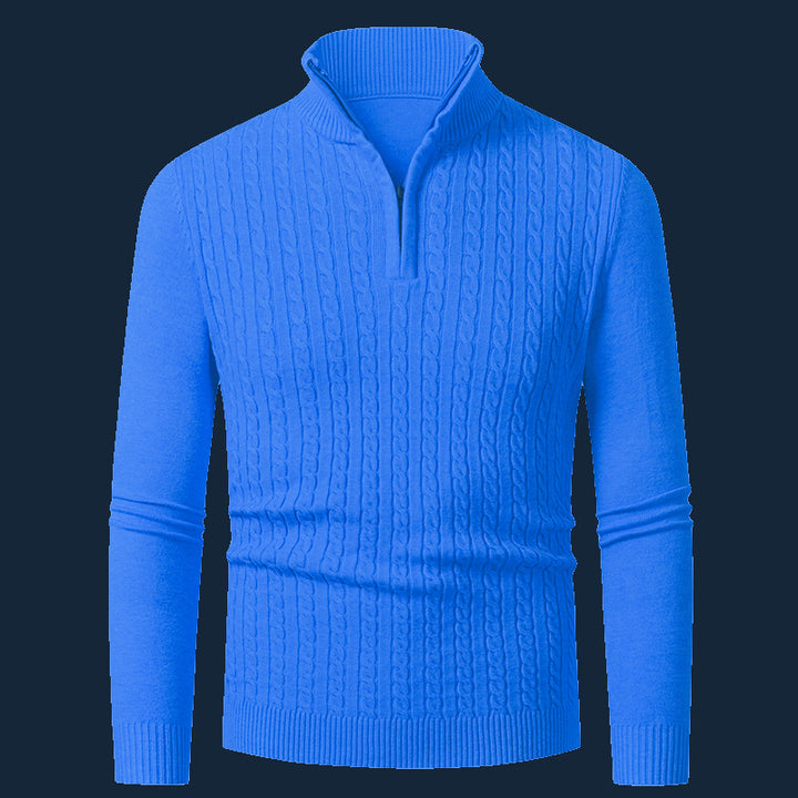 Fine knit sweater for men with trendy zipper Lune London