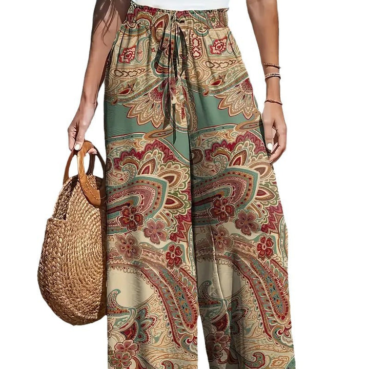 Wide pants for women with paisley pattern Lune London