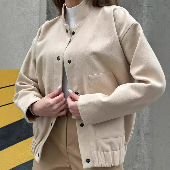 Casual college jacket for women with button closure and pockets Lune London