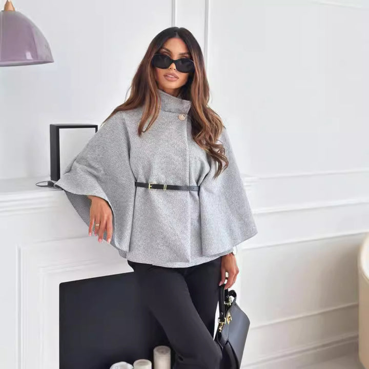 Ladies Elegant tunic with round neckline and waist belt and wide sleeves Lune London