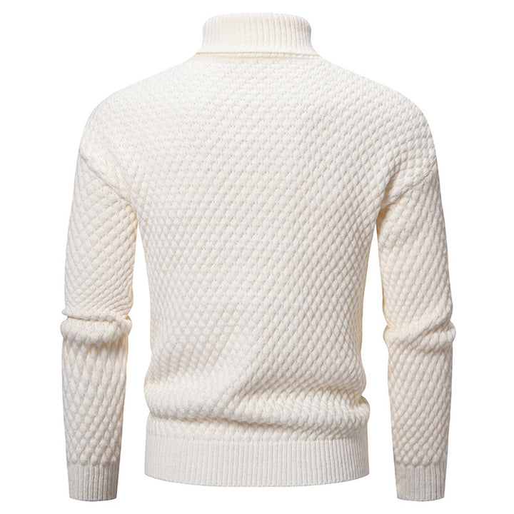 Knit sweater for men with a high collar and textured surface Lune London