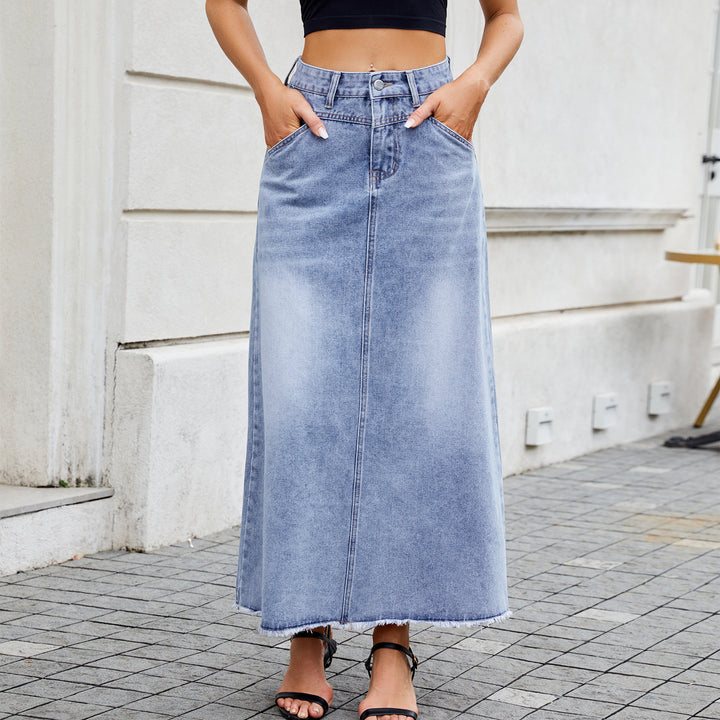 High-quality denim maxi skirts for women Lune London