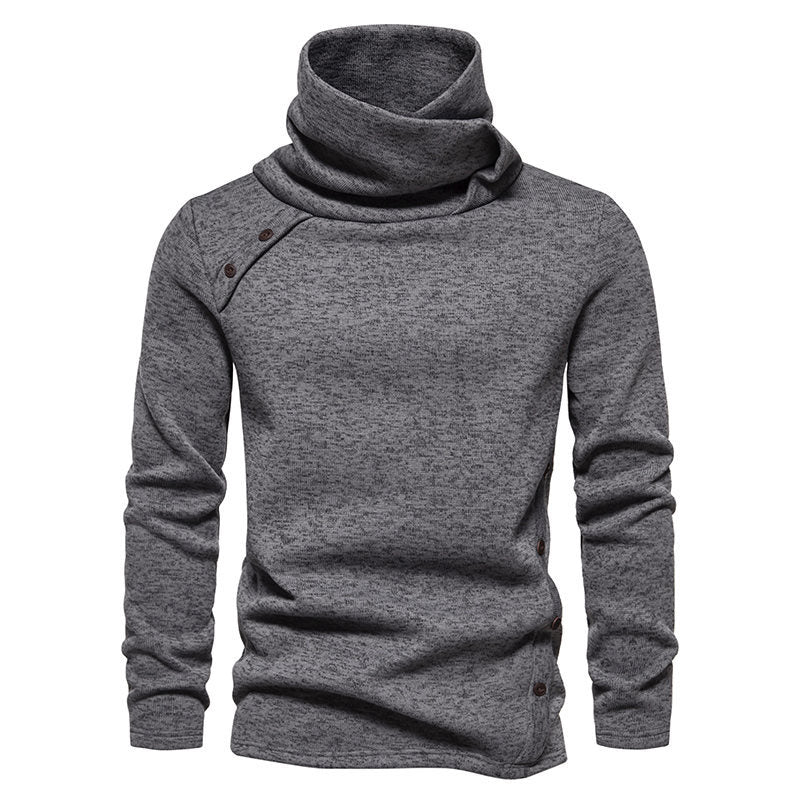 Men's trendy hoodie with asymmetrical design and button details Lune London