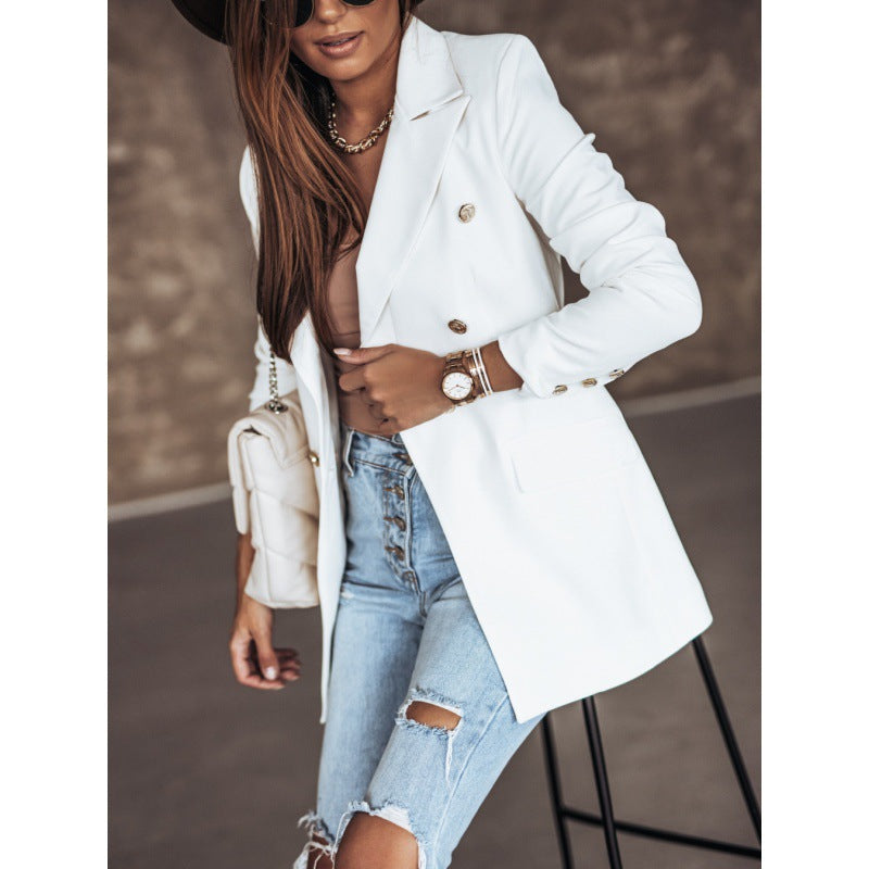 Women Elegant Blazer, Fitted with Double-Breasted Buttons Lune London