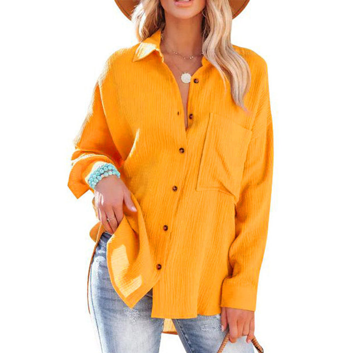 Casual blouse for women in oversized fit with button placket and practical pockets Lune London