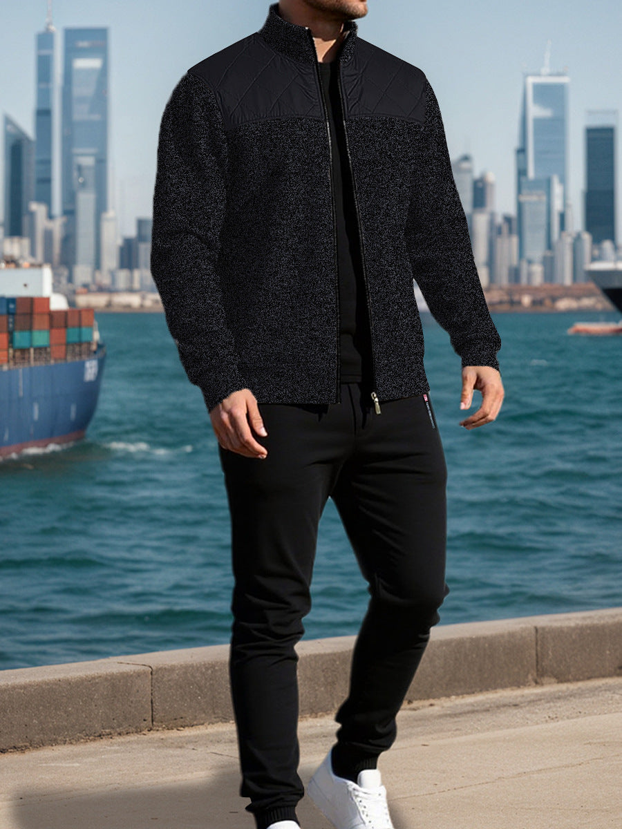 Men's sports jacket with a horizontal rib pattern and a slightly padded shoulder area Lune London