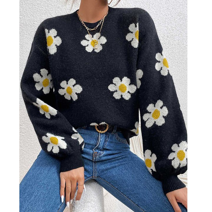 Sweater women with floral pattern and voluminous sleeves Lune London