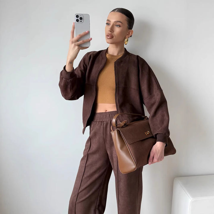 Women's sports set with short jacket and stylish pants Lune London