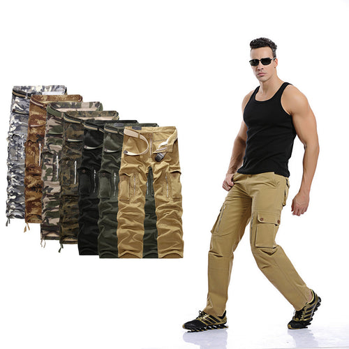 Men's cargo pants with practical zip pockets and elastic waist Lune London