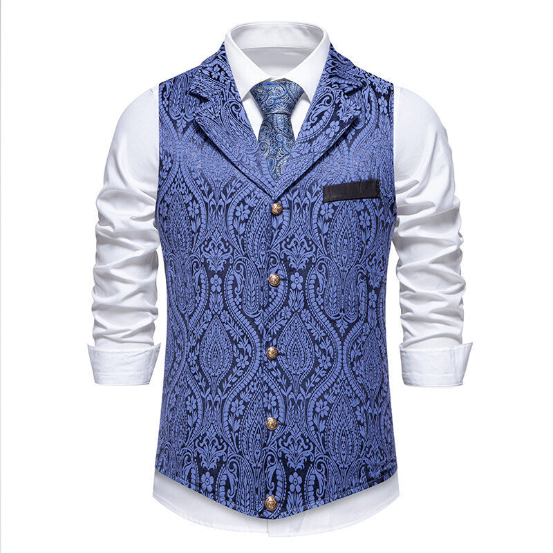 Elegant men's vest with intricate pattern and high-quality fabric Lune London