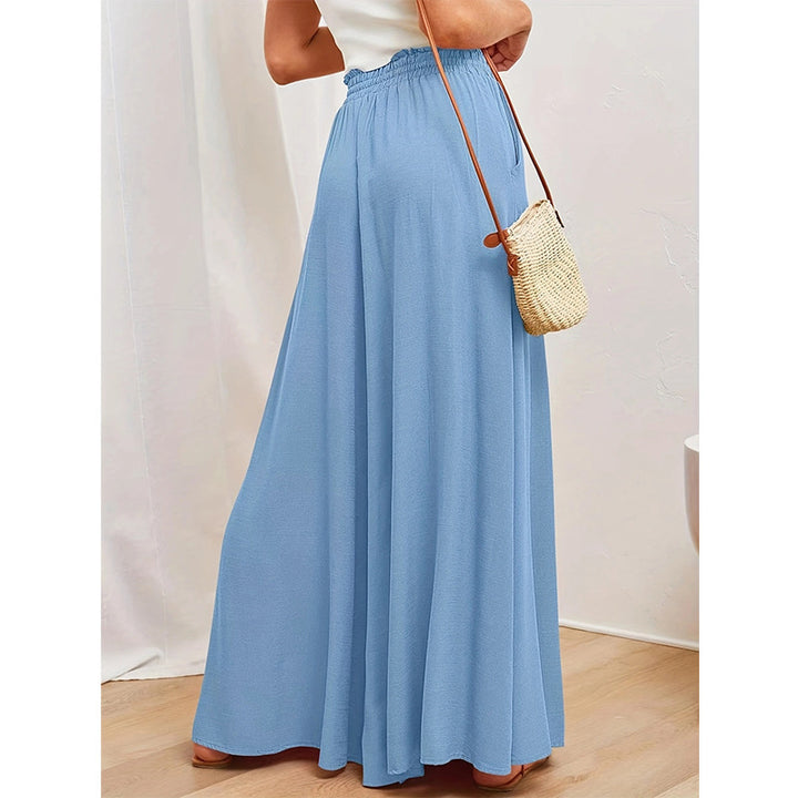 Women's loose summer pants with elastic waist and practical pockets Lune London