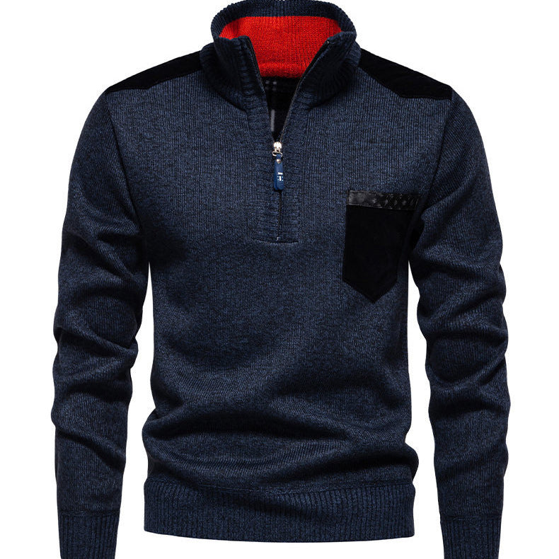 Men's Pullover with A Half-High Collar and Fashionable Accents Lune London