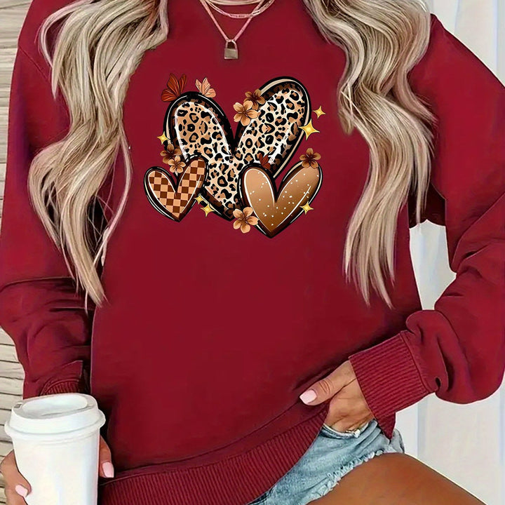 Sweatshirt pour femmes avec des motifs de cœur attrayants Chic & Stil