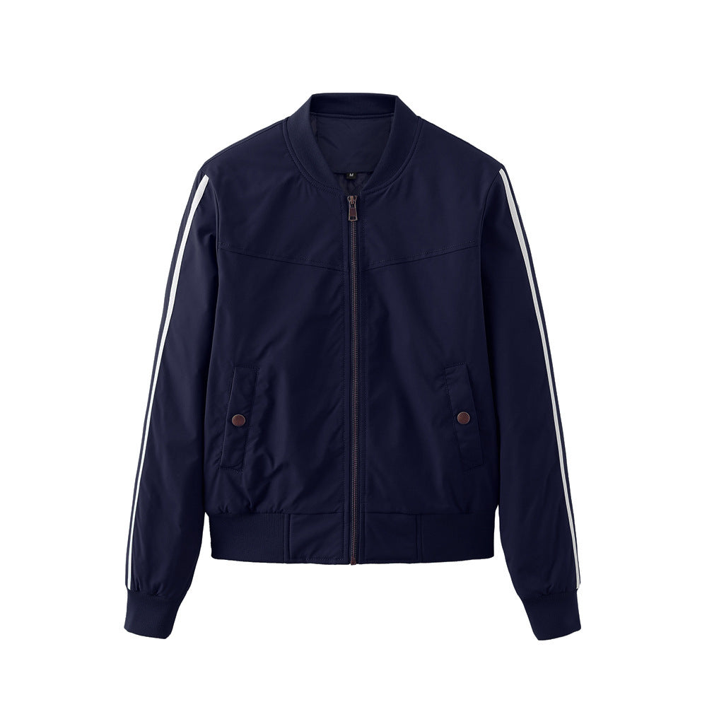 Sport bomber jacket for women with trendy side inserts and elastic edges Lune London