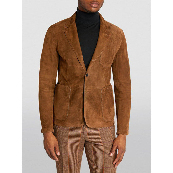 Elegant suede jacket for men with modern pockets and relaxed fit Lune London