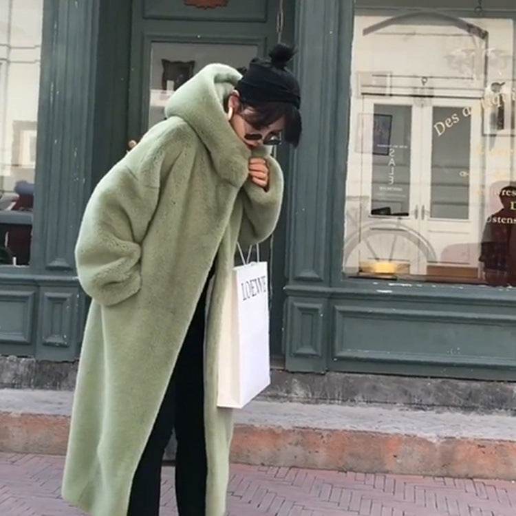 Doudou coat for women with soft plush hood Lune London