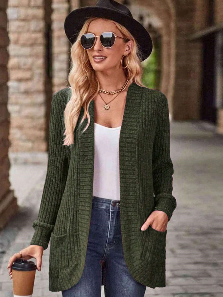 Knitted jacket for women with long sleeves and textured design Lune London