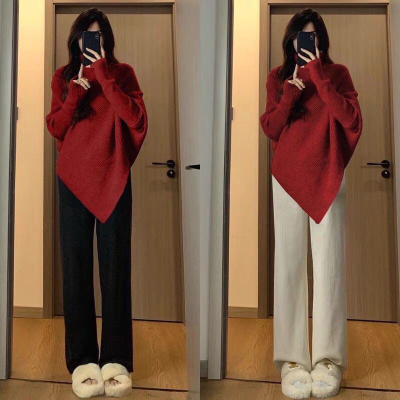 Asymmetrical knit sweater for women with a casual oversized design Lune London