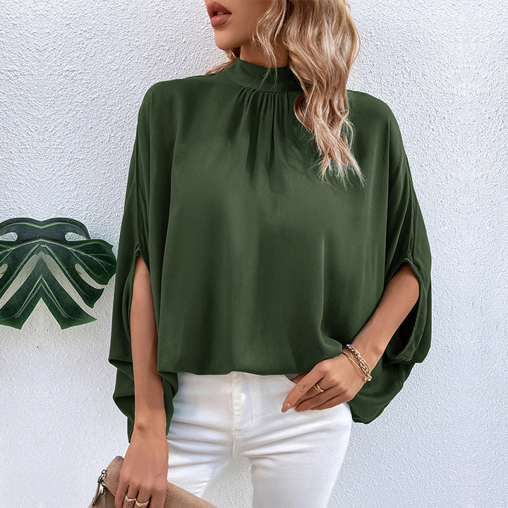 Women's tank top elegant high collar with side slit Lune London