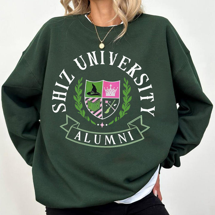 Sweatshirt surdimensionné pour femmes avec emblème universitaire et coupe décontractée Chic & Stil