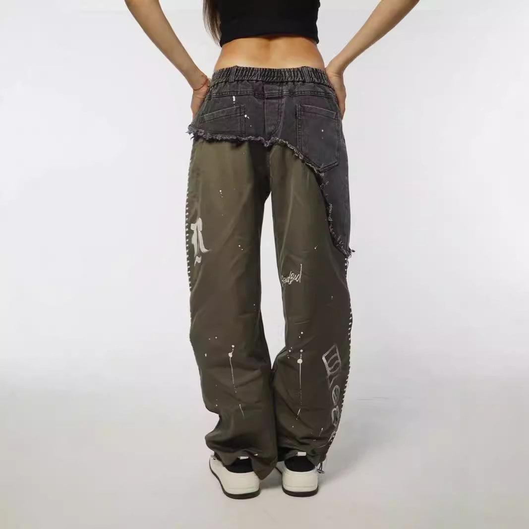 Trendy baggy jeans for women with asymmetrical design and unique details Lune London