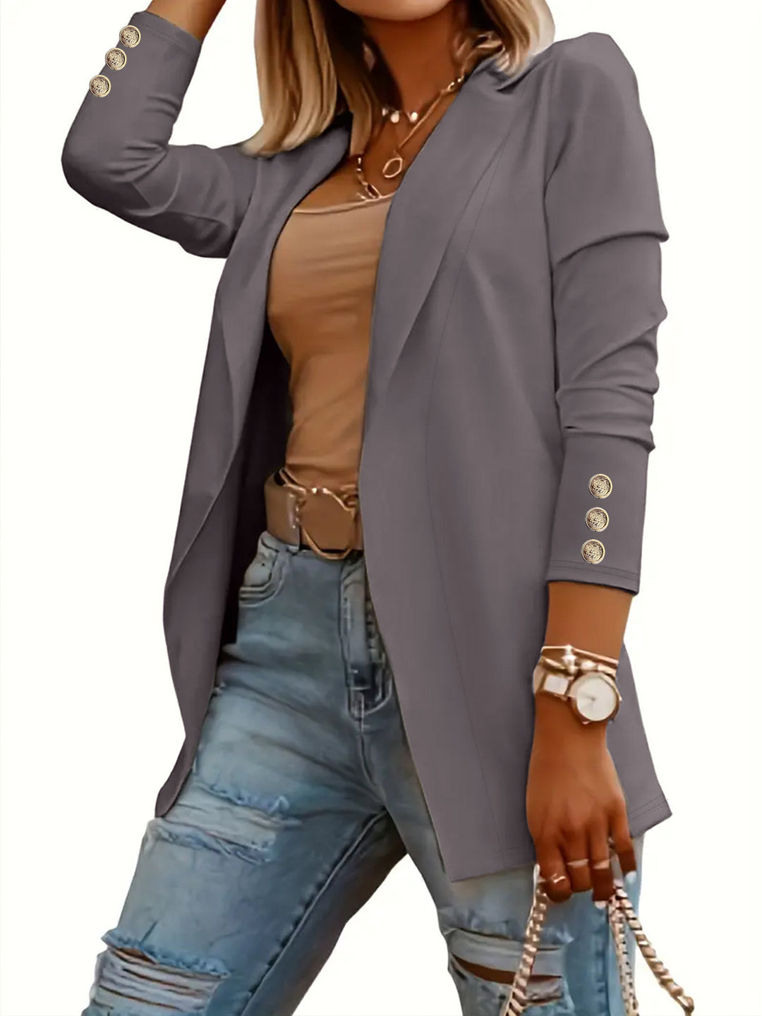 Veste élégante pour femmes avec des boutons glamour et une coupe cintrée Lune London