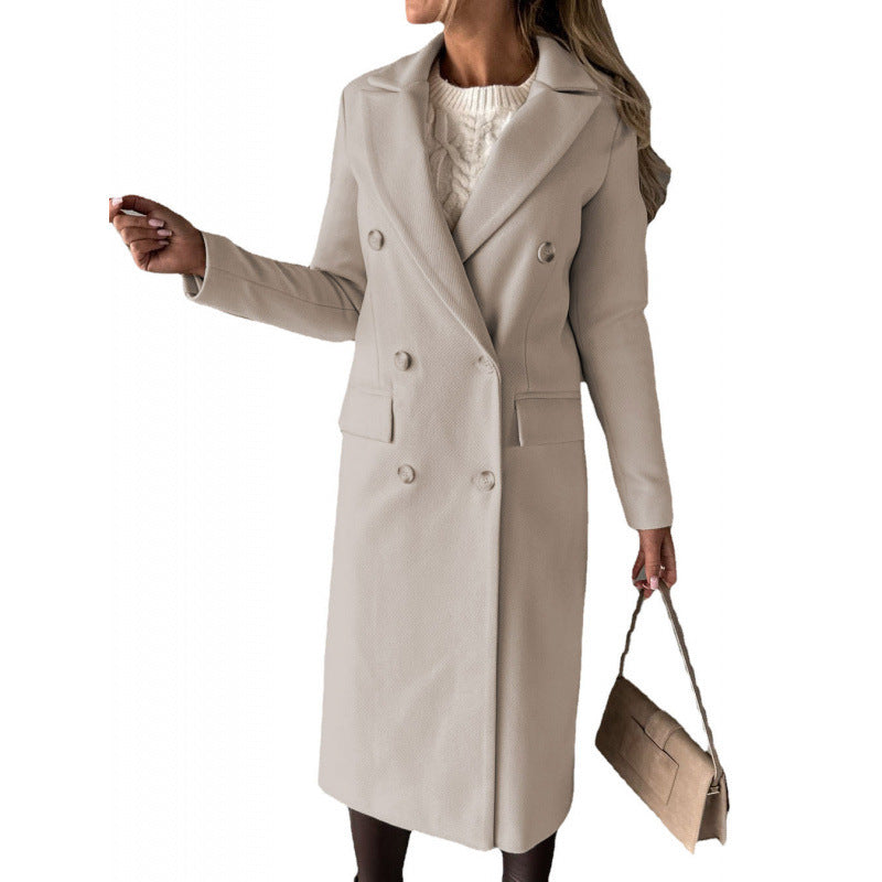 Ladies Elegant Double-Breasted Coat with Ultra-Modern Cut Lune London