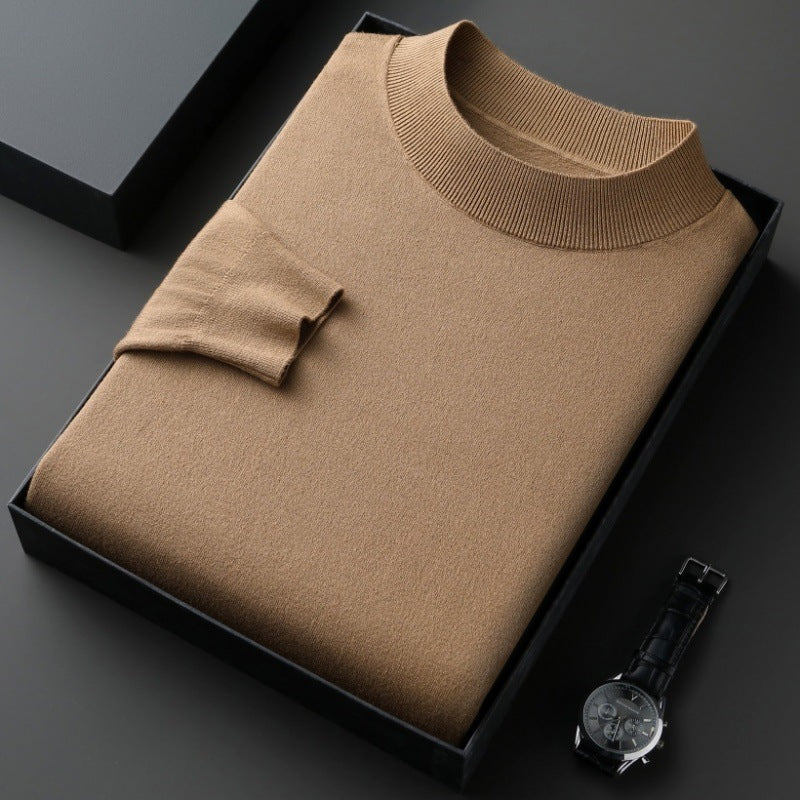 Elegant men's sweater with round neck in fine cotton blend Lune London