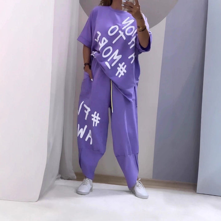 Dames ensemble décontracté oversized avec imprimé statement Lune London