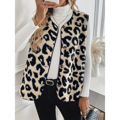 Ladies Comfortable Vest with Chic Leopard Pattern and Style