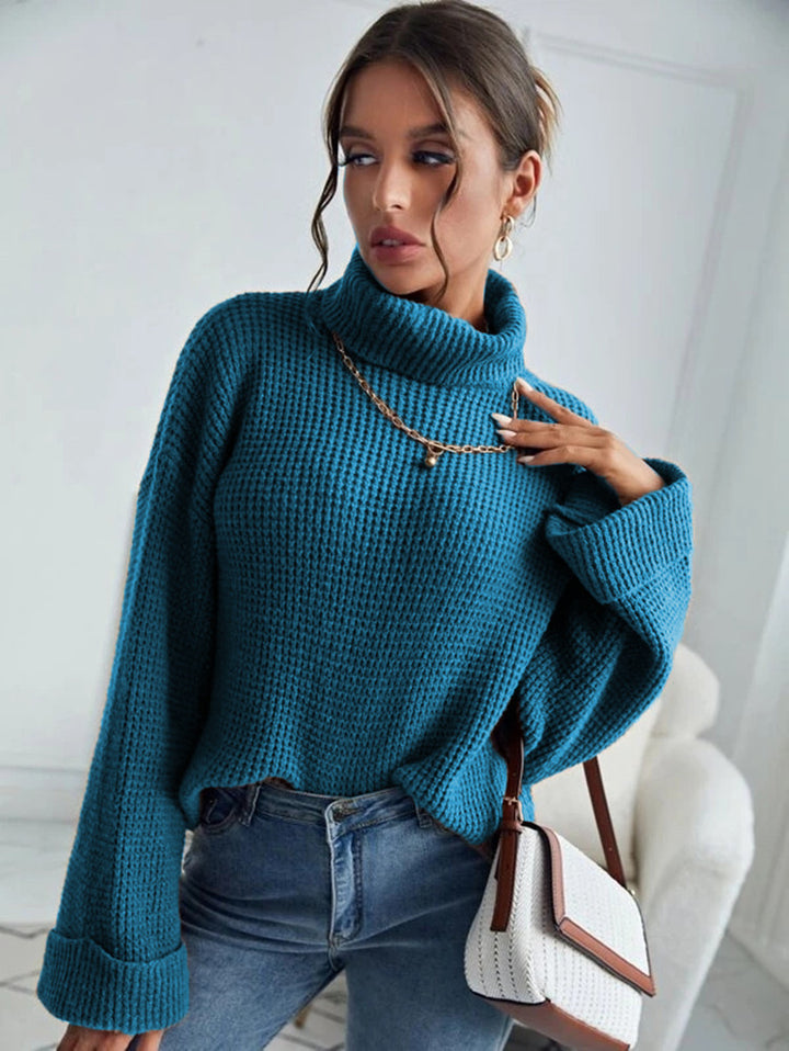 Casual knit sweater for women with high collar and loose fit Lune Londonl