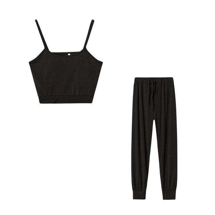 Lune London Women's Cropped Ribbed Loungewear Set