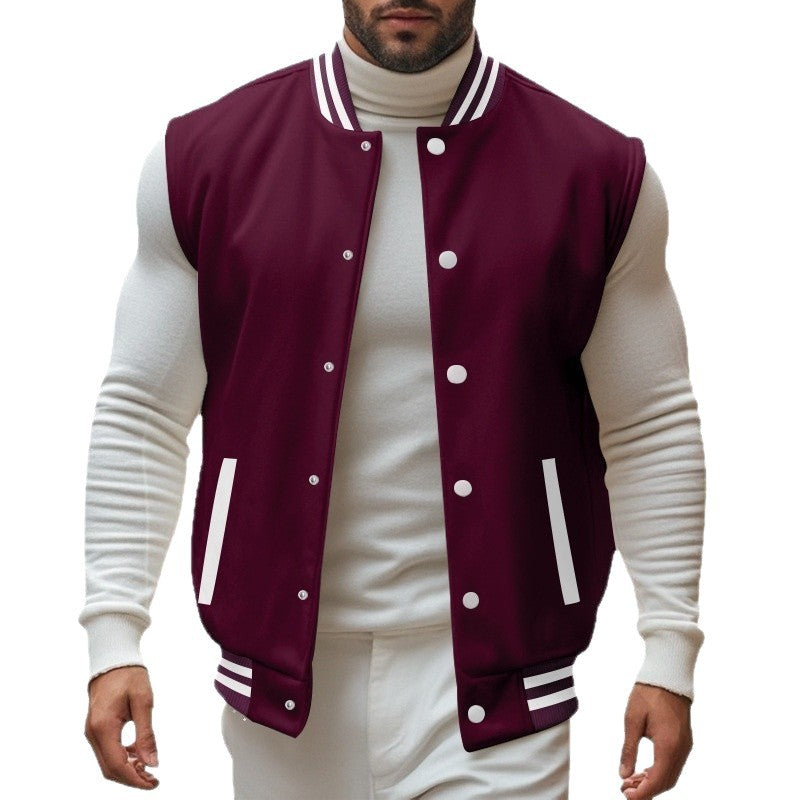 Casual men's cardigan with a sporty style featuring a snap button closure and side insertion pockets Lune London