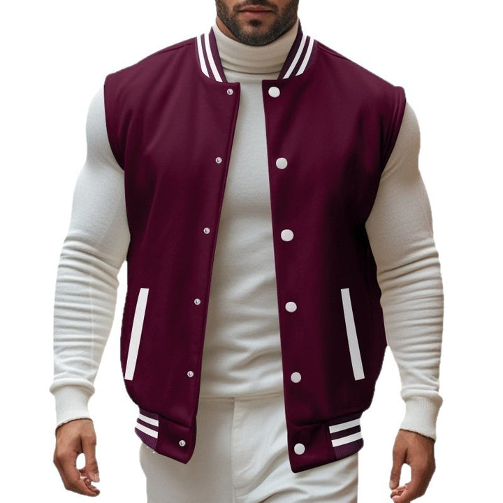 Casual men's cardigan with a sporty style featuring a snap button closure and side insertion pockets Lune London